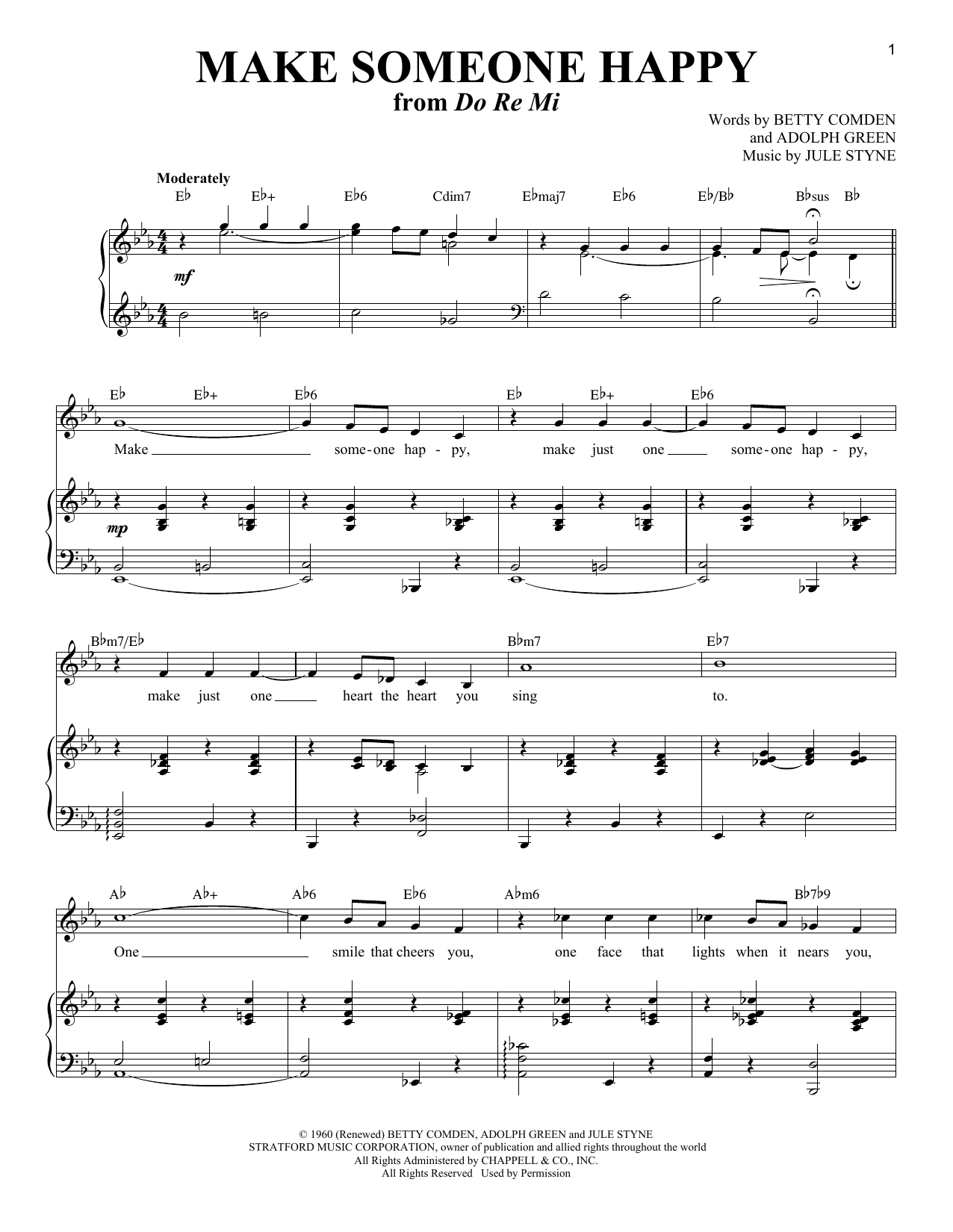 Adolph Green Make Someone Happy sheet music notes and chords. Download Printable PDF.