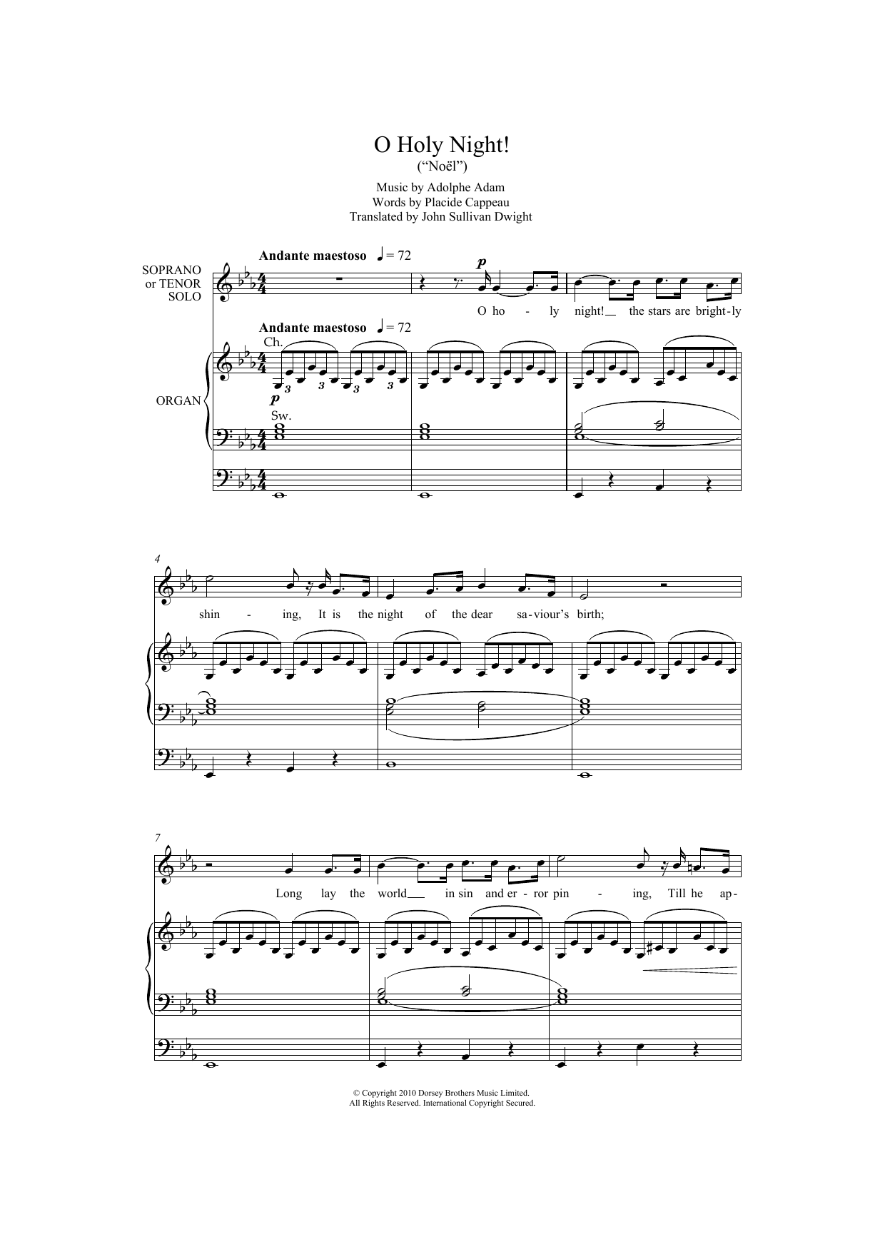 Adolphe Adam O Holy Night (arr. John E. West) sheet music notes and chords. Download Printable PDF.