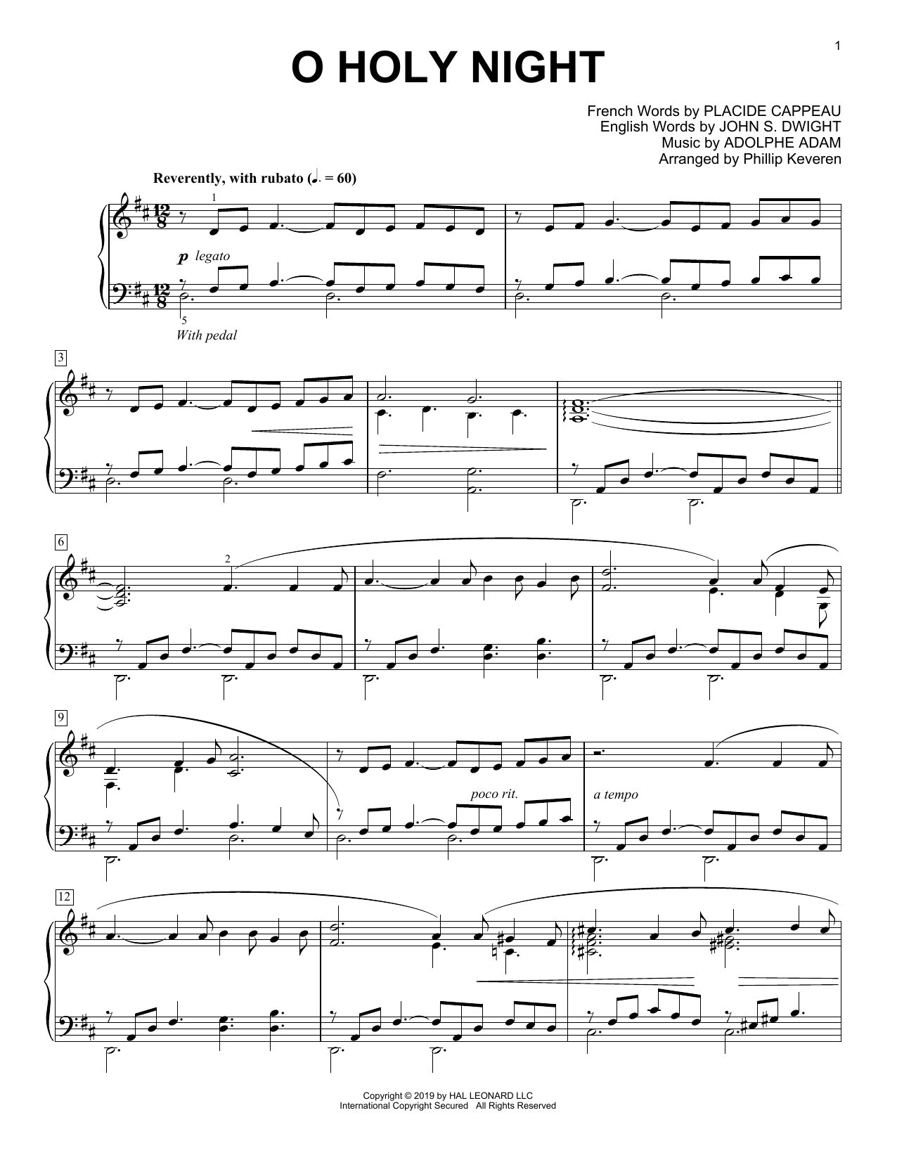 Adolphe Adam O Holy Night [Classical version] (arr. Phillip Keveren) sheet music notes and chords. Download Printable PDF.