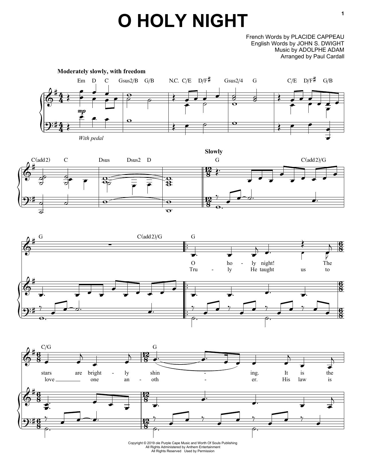 Adolphe Adam O Holy Night (feat. CeCe Winans) (arr. Paul Cardall) sheet music notes and chords. Download Printable PDF.