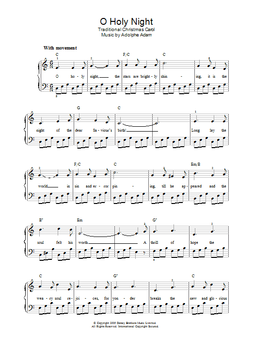 Adolphe Adam O Holy Night sheet music notes and chords arranged for Piano, Vocal & Guitar Chords (Right-Hand Melody)