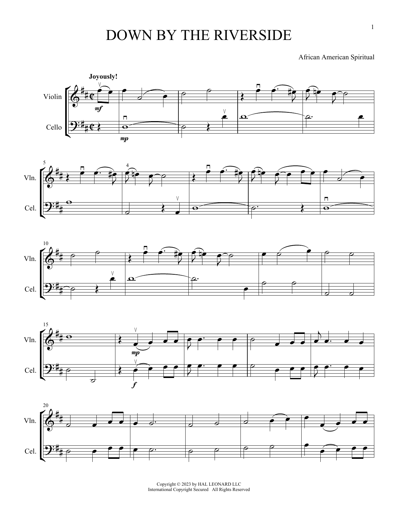 African American Spiritual Down By The Riverside (arr. Michelle Hynson) sheet music notes and chords. Download Printable PDF.