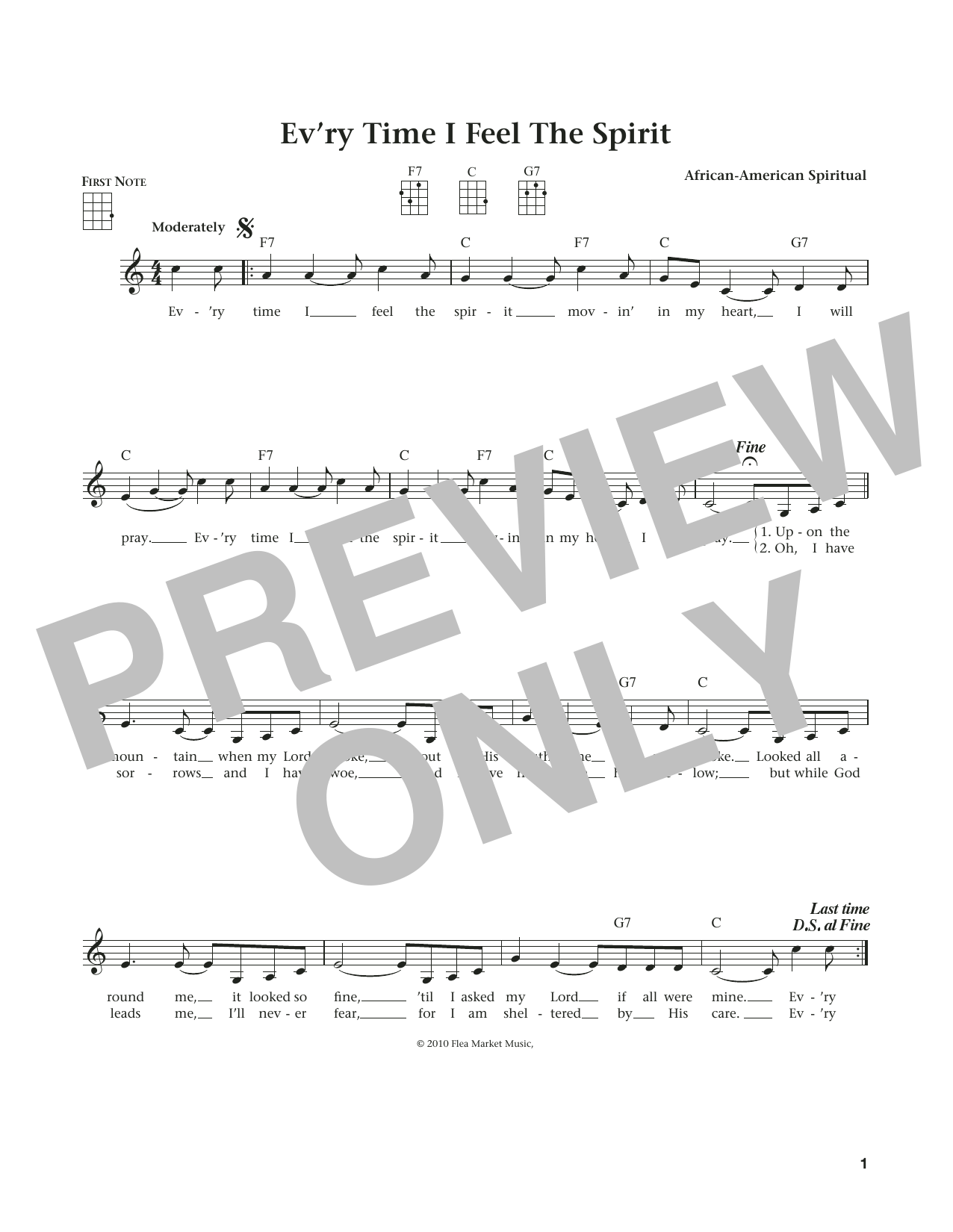 Learn to play African-American Spiritual Every Time I Feel The Spirit (from The Daily Ukulele) (arr. Liz and Jim Beloff) sheet music for Ukulele in minutes. Price: 5.9900$ African-American Spiritual Every Time I Feel The Spirit (from The Daily Ukulele) (arr. Liz and Jim Beloff) sheet music notes and chords arranged for Ukulele