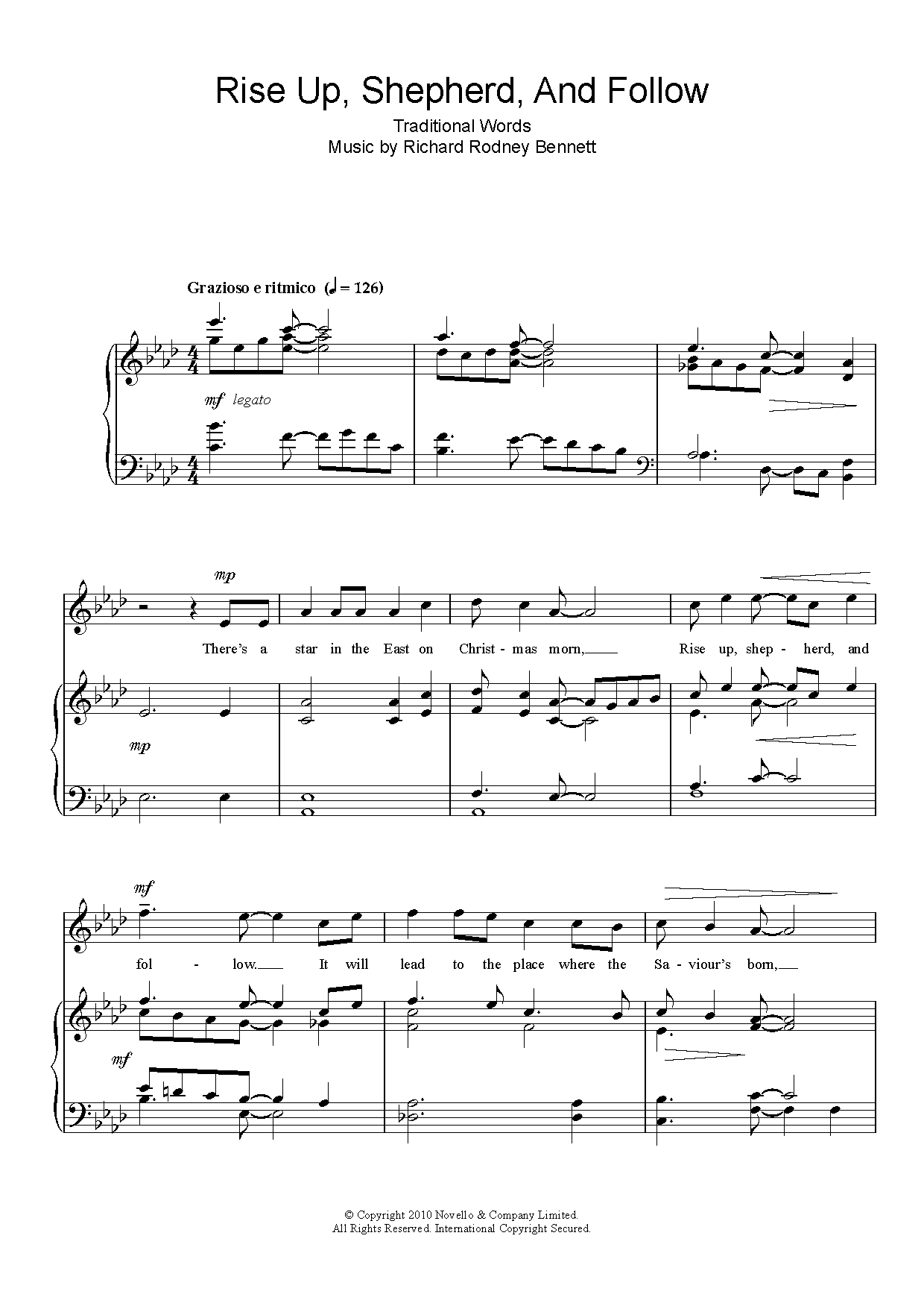 Richard Rodney Bennett Rise Up, Shepherd, And Follow! sheet music notes and chords arranged for Piano, Vocal & Guitar Chords