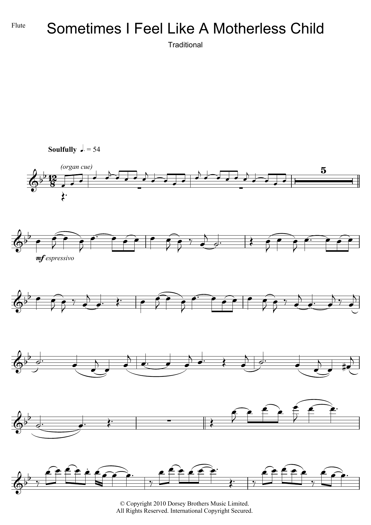 African-American Spiritual Sometimes I Feel Like A Motherless Child sheet music notes and chords. Download Printable PDF.