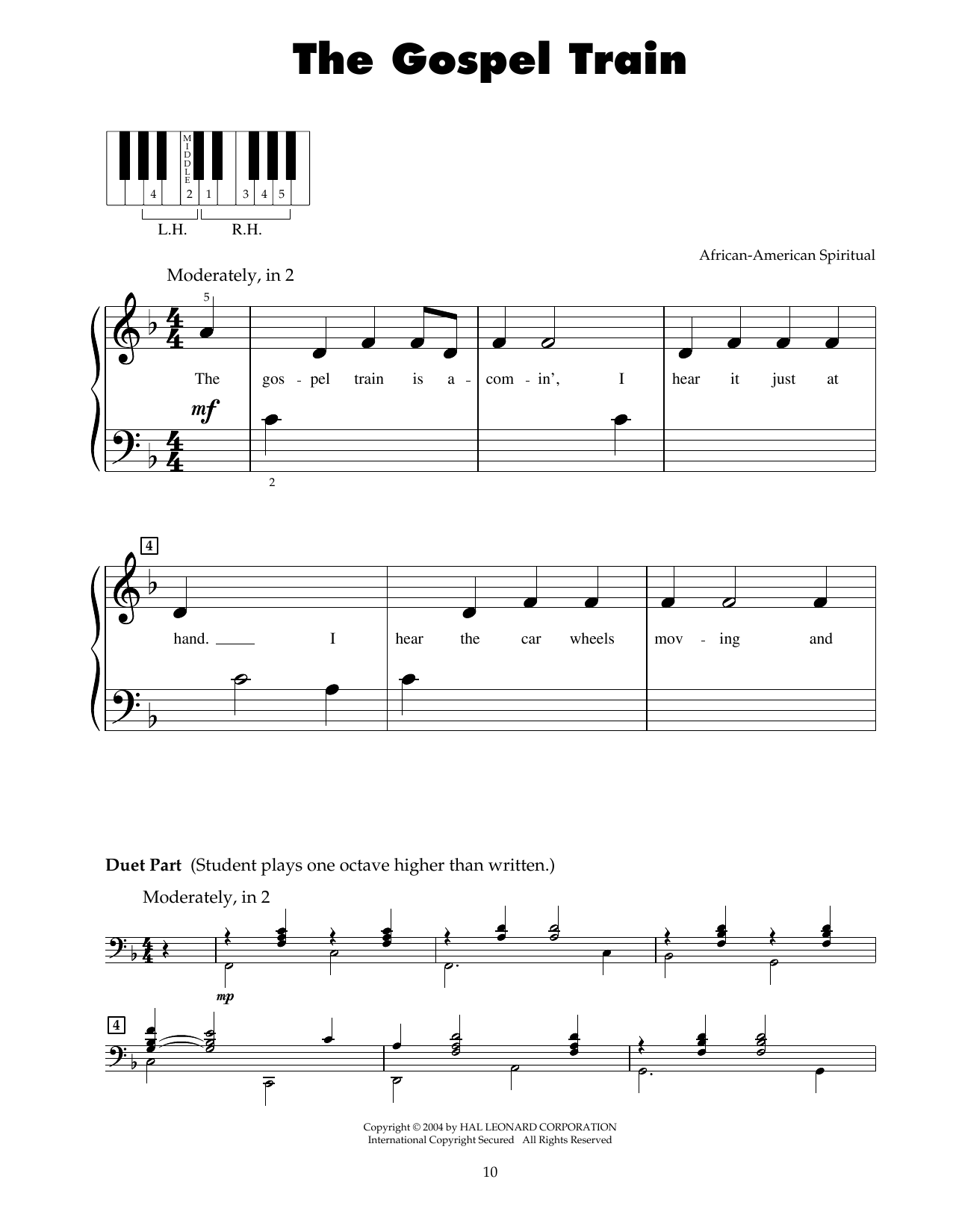 African American Spiritual The Gospel Train sheet music notes and chords. Download Printable PDF.