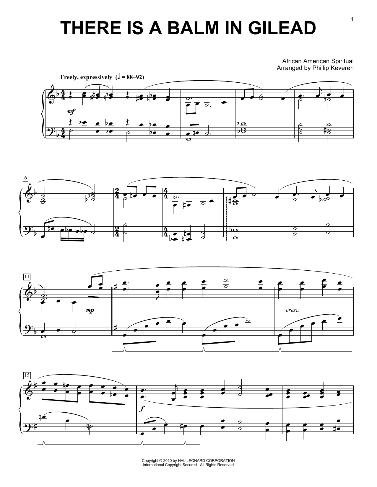 African-American Spiritual There Is A Balm In Gilead sheet music notes and chords. Download Printable PDF.