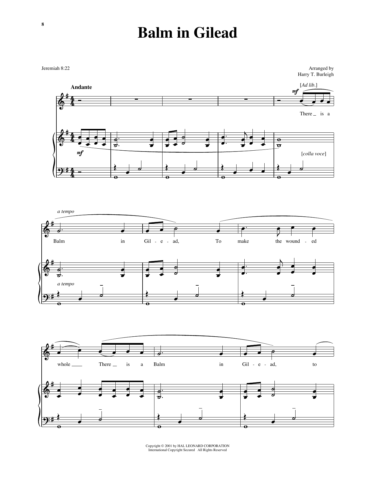 African American Spiritual There Is A Balm In Gilead sheet music notes and chords. Download Printable PDF.