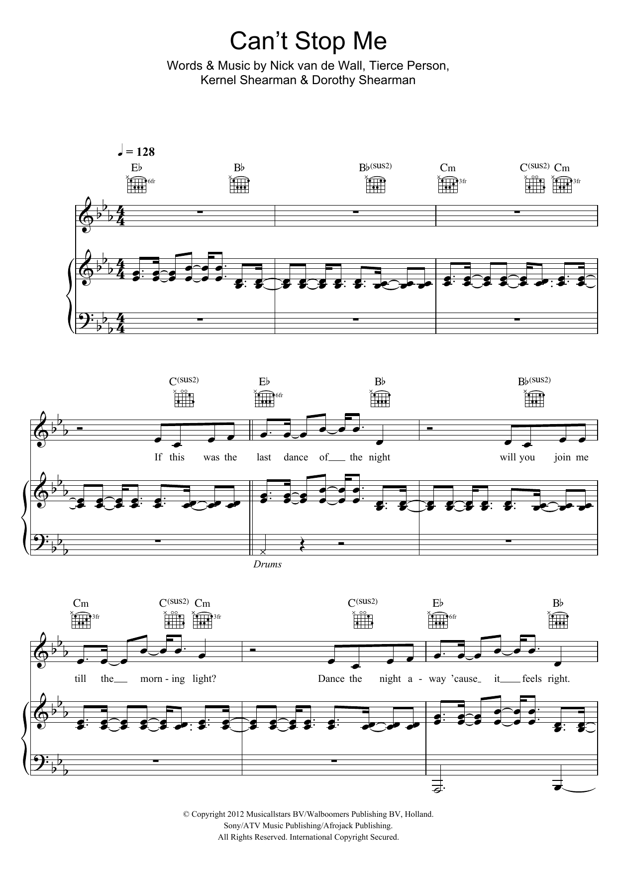 Learn to play Afrojack Can't Stop Me sheet music for Piano, Vocal & Guitar Chords in minutes. Price: 7.8900$ Afrojack Can't Stop Me sheet music notes and chords arranged for Piano, Vocal & Guitar Chords