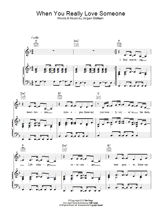 Agnetha Faltskog When You Really Loved Someone sheet music notes and chords. Download Printable PDF.