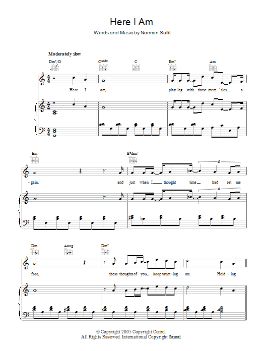 Air Supply Here I Am sheet music notes and chords arranged for Piano, Vocal & Guitar Chords