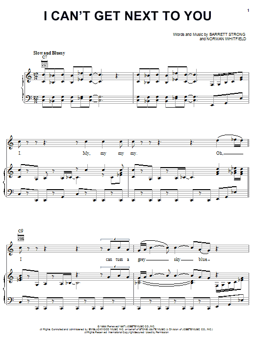 Al Green I Can't Get Next To You sheet music notes and chords arranged for Piano, Vocal & Guitar Chords (Right-Hand Melody)