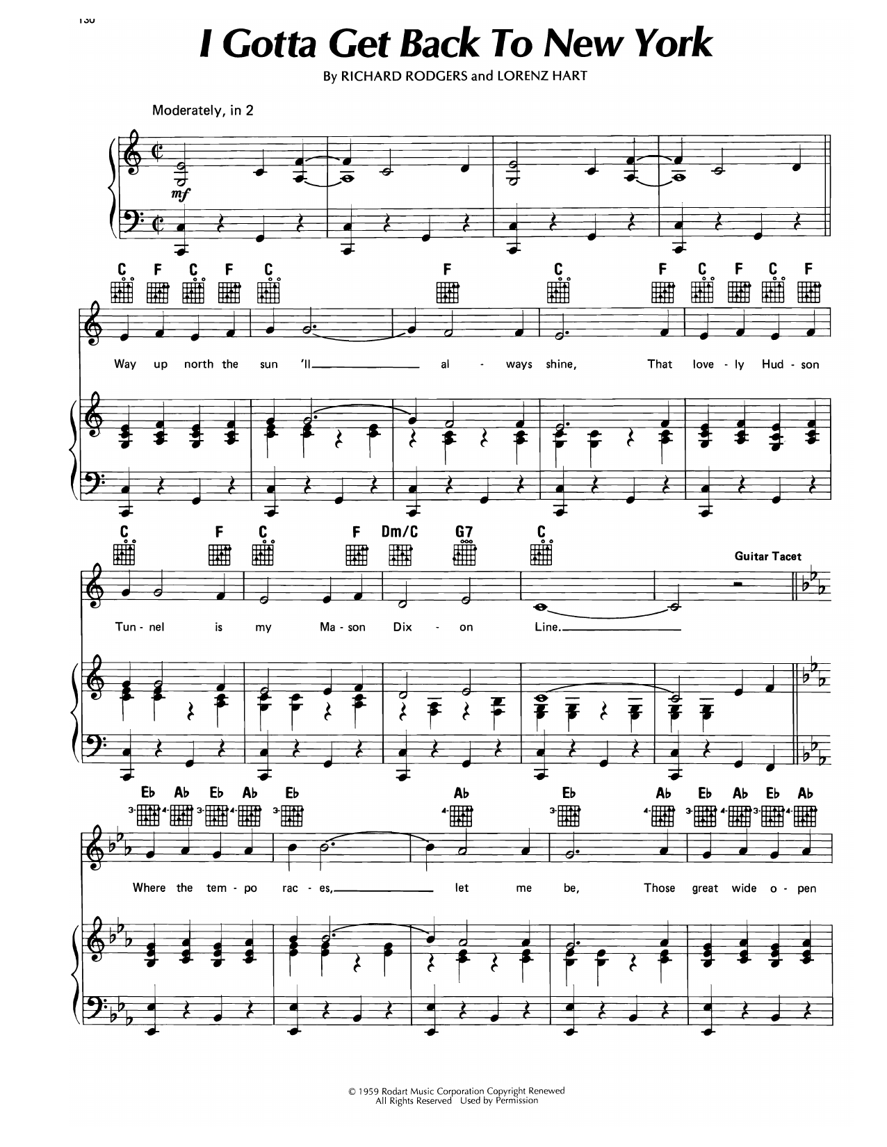 Learn to play Al Jolson I Gotta Get Back To New York (from We'll Have Manhattan) sheet music for Piano, Vocal & Guitar Chords (Right-Hand Melody) in minutes. Price: 7.8900$ Al Jolson I Gotta Get Back To New York (from We'll Have Manhattan) sheet music notes and chords arranged for Piano, Vocal & Guitar Chords (Right-Hand Melody)
