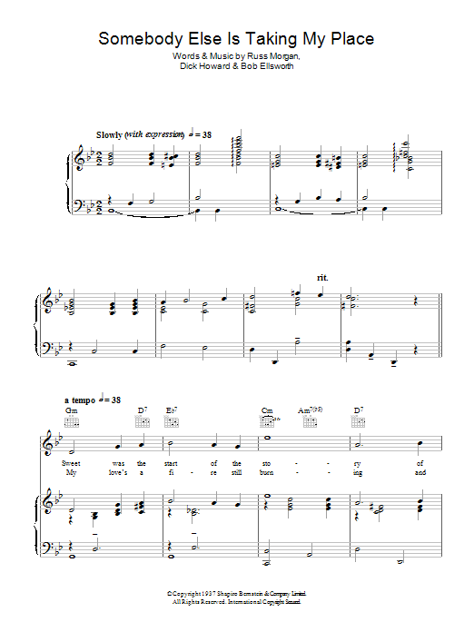 Learn to play Al Martino Somebody Else Is Taking My Place sheet music for Piano, Vocal & Guitar Chords in minutes. Price: 7.8900$ Al Martino Somebody Else Is Taking My Place sheet music notes and chords arranged for Piano, Vocal & Guitar Chords