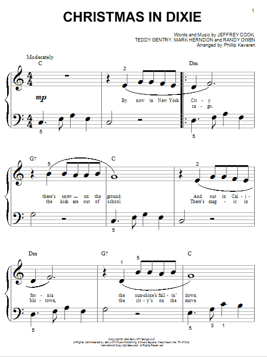 Alabama Christmas In Dixie sheet music notes and chords. Download Printable PDF.