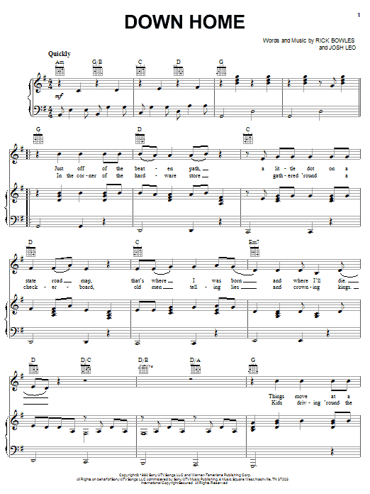 Learn to play Alabama Down Home sheet music for Piano, Vocal & Guitar Chords (Right-Hand Melody) in minutes. Price: 7.8900$ Alabama Down Home sheet music notes and chords arranged for Piano, Vocal & Guitar Chords (Right-Hand Melody)
