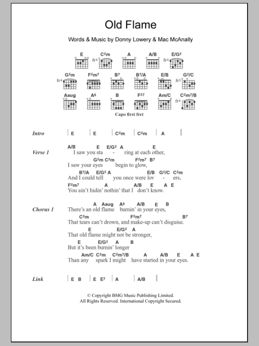 Alabama Old Flame sheet music notes and chords. Download Printable PDF.