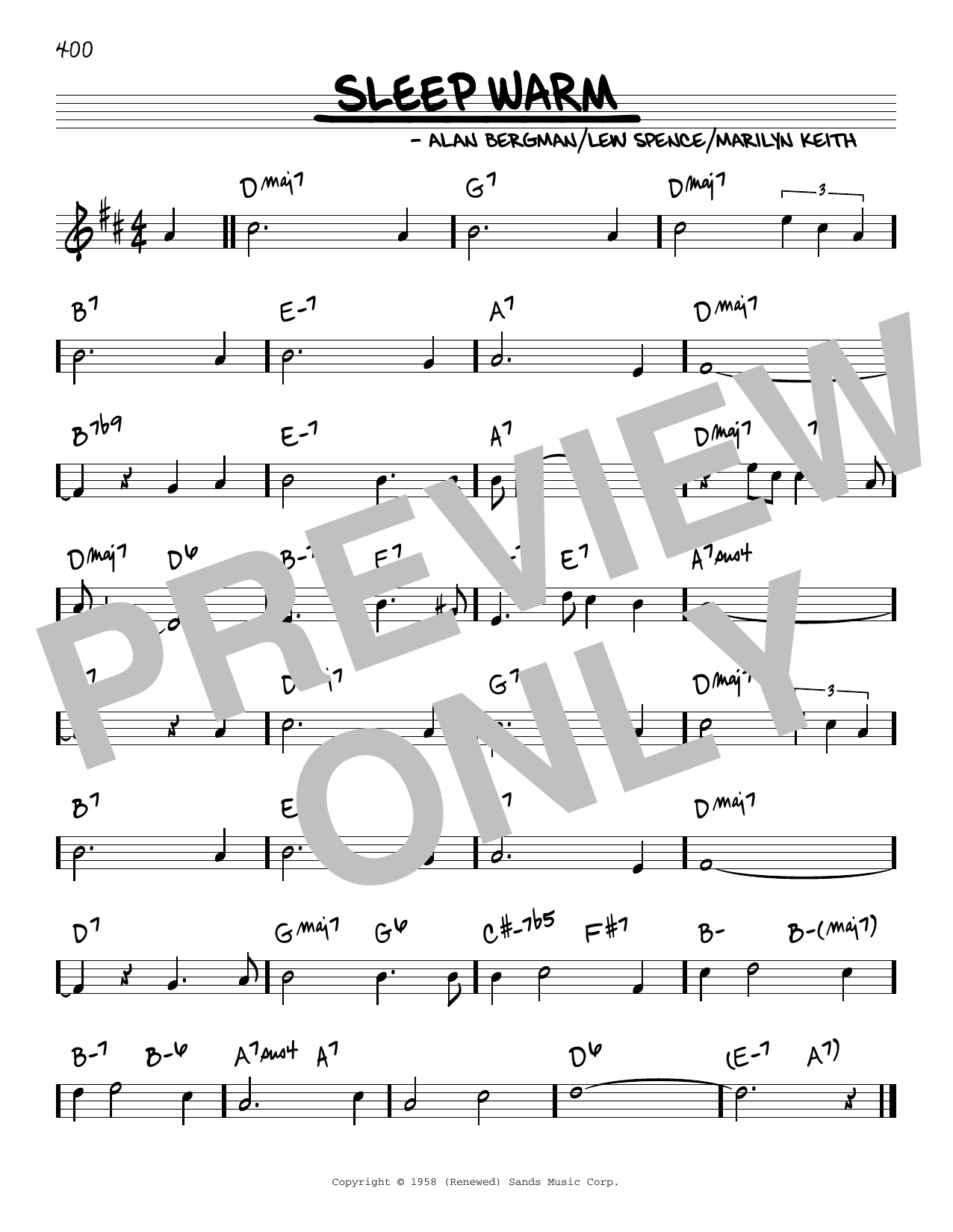 Learn to play Alan Bergman Sleep Warm sheet music for Real Book – Melody & Chords in minutes. Price: 5.9900$ Alan Bergman Sleep Warm sheet music notes and chords arranged for Real Book – Melody & Chords