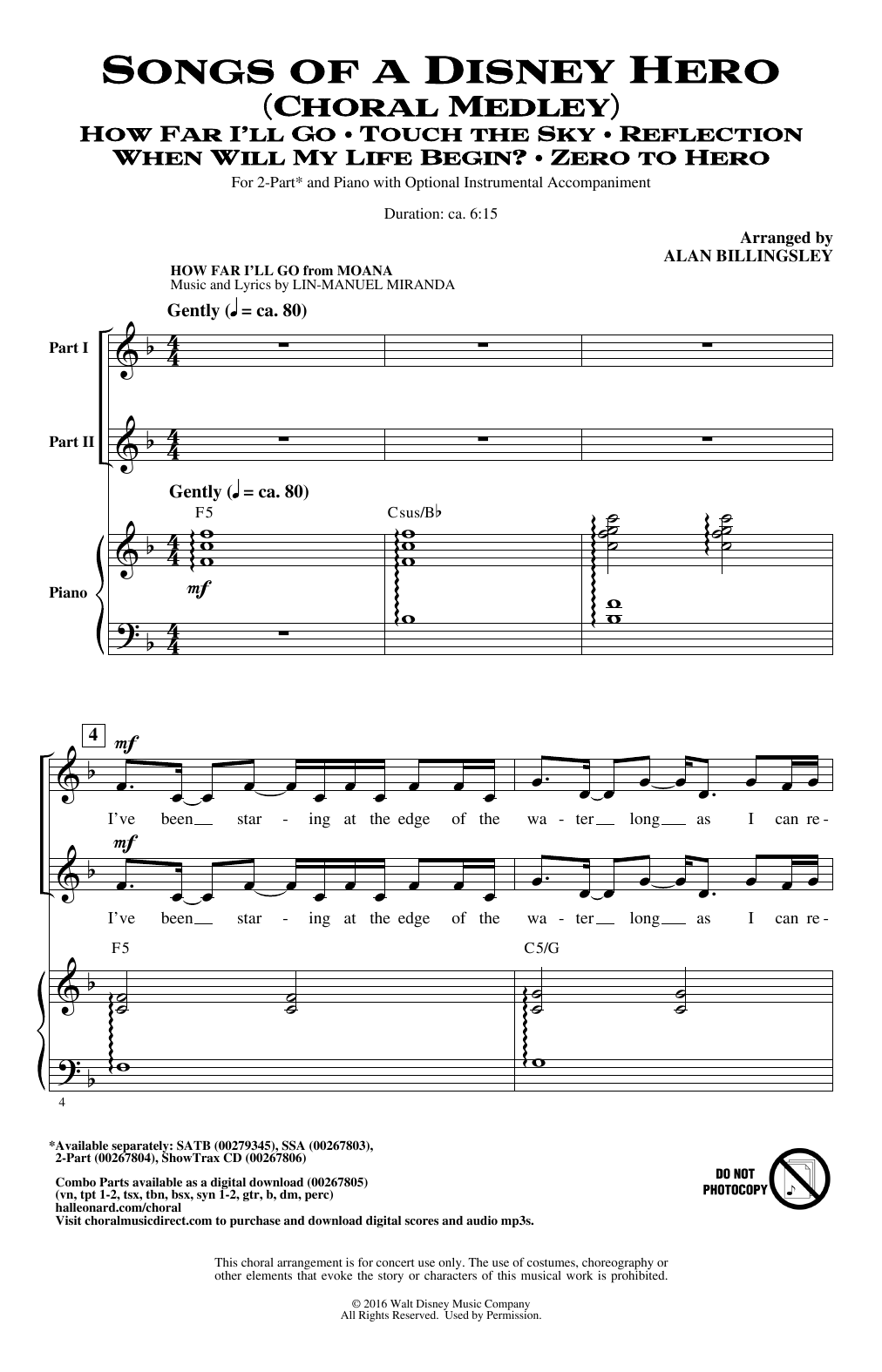 Alan Billingsley Songs of a Disney Hero sheet music notes and chords. Download Printable PDF.