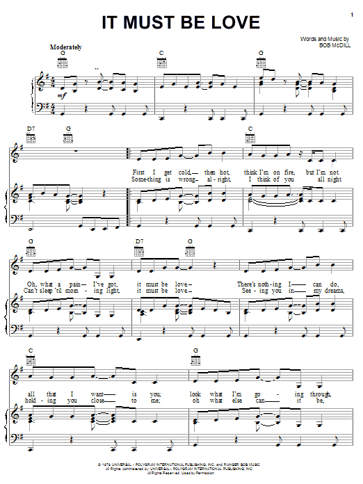 Alan Jackson It Must Be Love sheet music notes and chords arranged for Piano, Vocal & Guitar Chords (Right-Hand Melody)