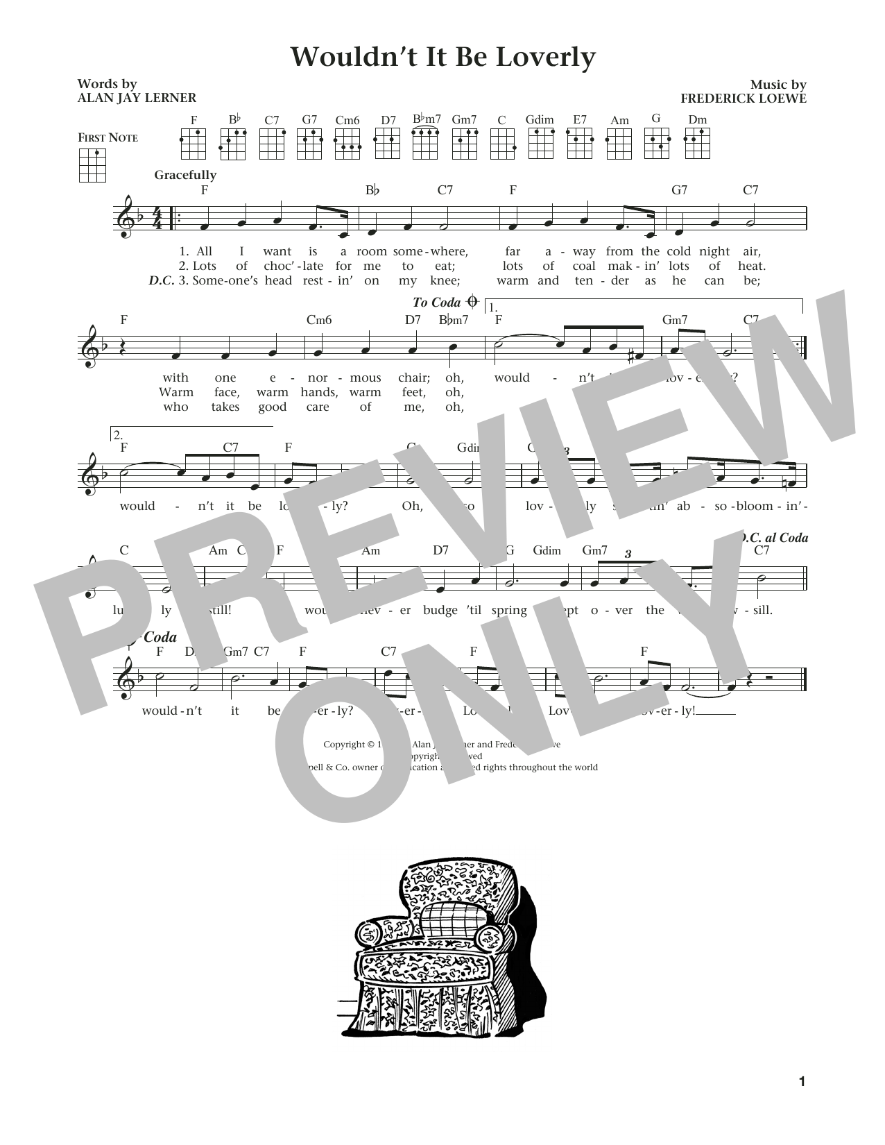 Learn to play Alan Jay Lerner Wouldn't It Be Loverly (from The Daily Ukulele) (arr. Liz and Jim Beloff) sheet music for Ukulele in minutes. Price: 5.9900$ Alan Jay Lerner Wouldn't It Be Loverly (from The Daily Ukulele) (arr. Liz and Jim Beloff) sheet music notes and chords arranged for Ukulele