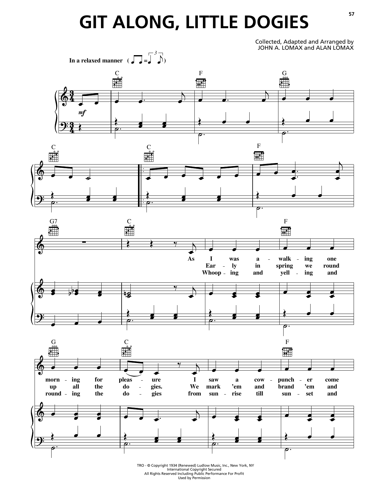 Alan Lomax Git Along, Little Dogies sheet music notes and chords. Download Printable PDF.