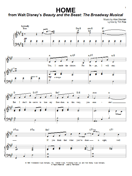 Alan Menken Home sheet music notes and chords. Download Printable PDF.