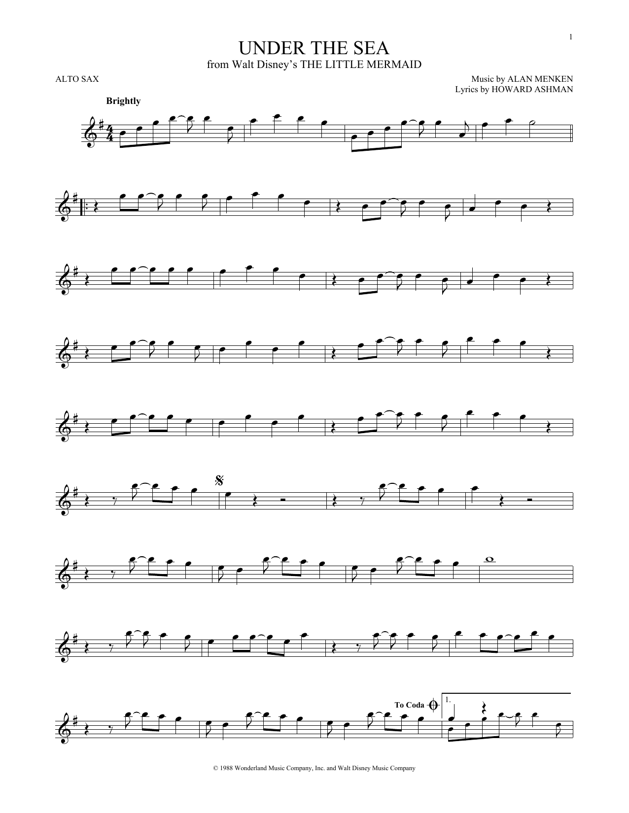 Alan Menken & Howard Ashman Under The Sea (from The Little Mermaid) sheet music notes and chords arranged for Flute Duet