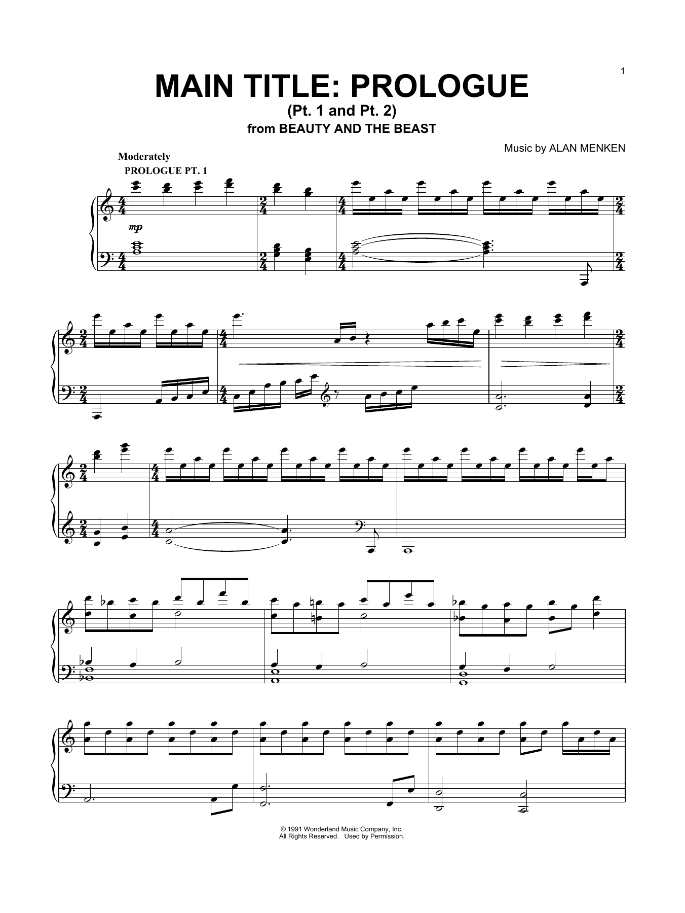Learn to play Alan Menken Main Title: Prologue sheet music for Piano Solo in minutes. Price: 7.8900$ Alan Menken Main Title: Prologue sheet music notes and chords arranged for Piano Solo