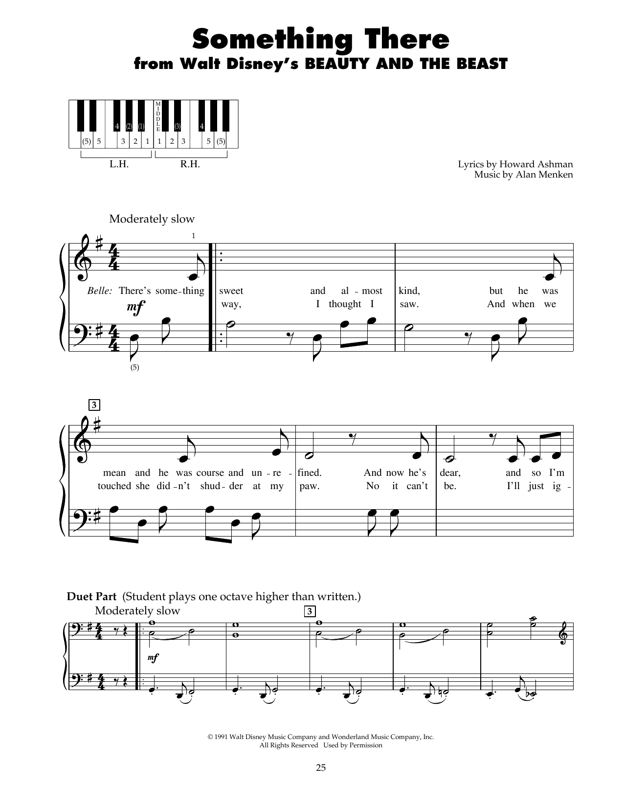 Alan Menken Something There (from Beauty And The Beast) sheet music notes and chords. Download Printable PDF.