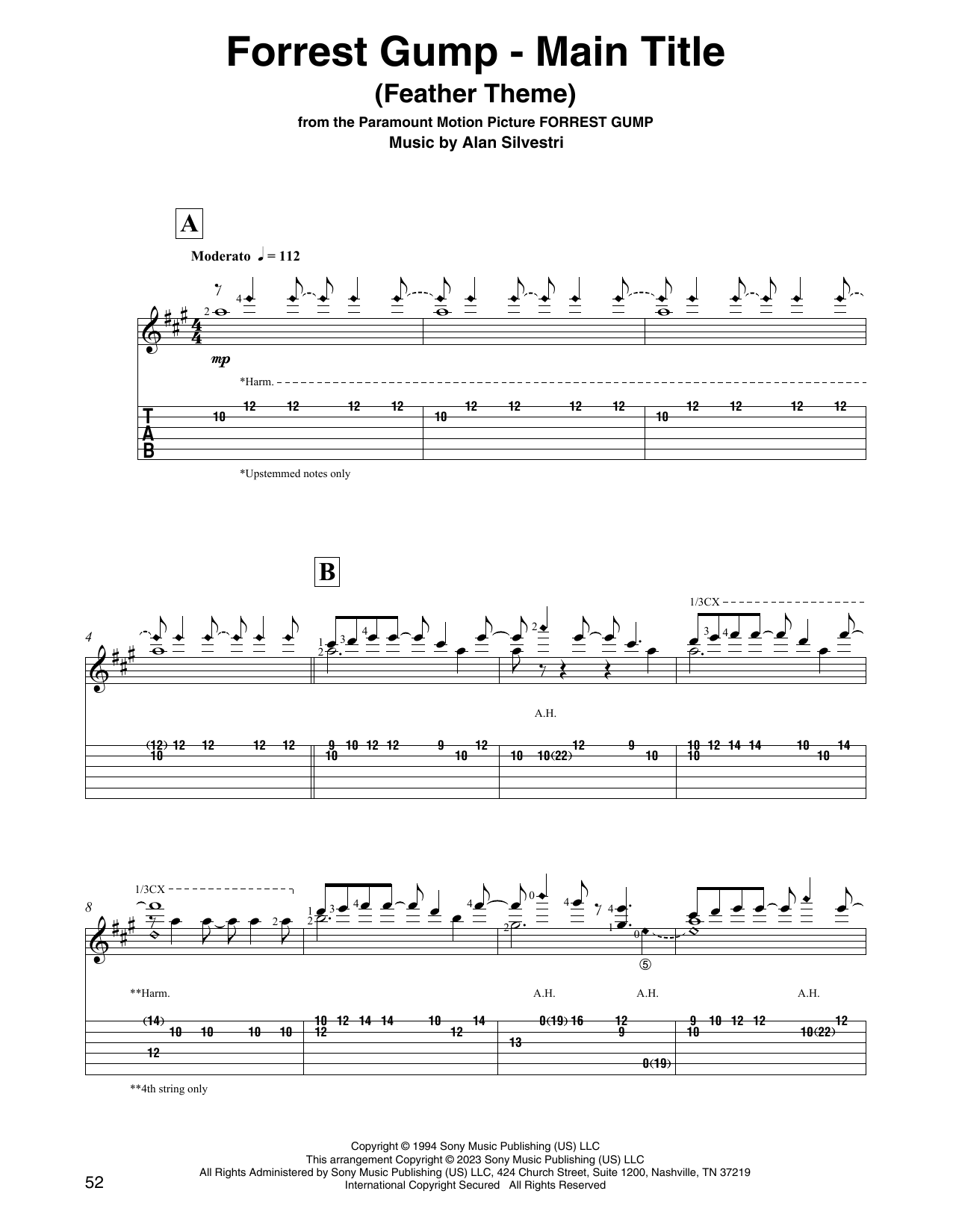 Alan Silvestri Forrest Gump - Main Title (Feather Theme) (arr. David Jaggs) sheet music notes and chords. Download Printable PDF.