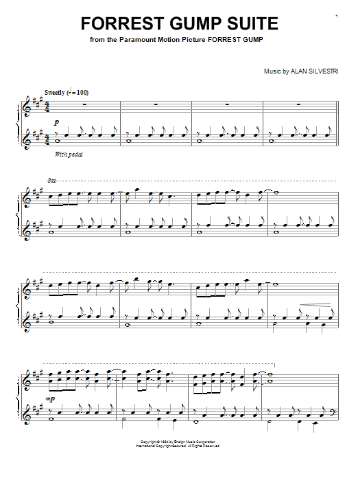 Alan Silvestri Forrest Gump Suite sheet music notes and chords. Download Printable PDF.