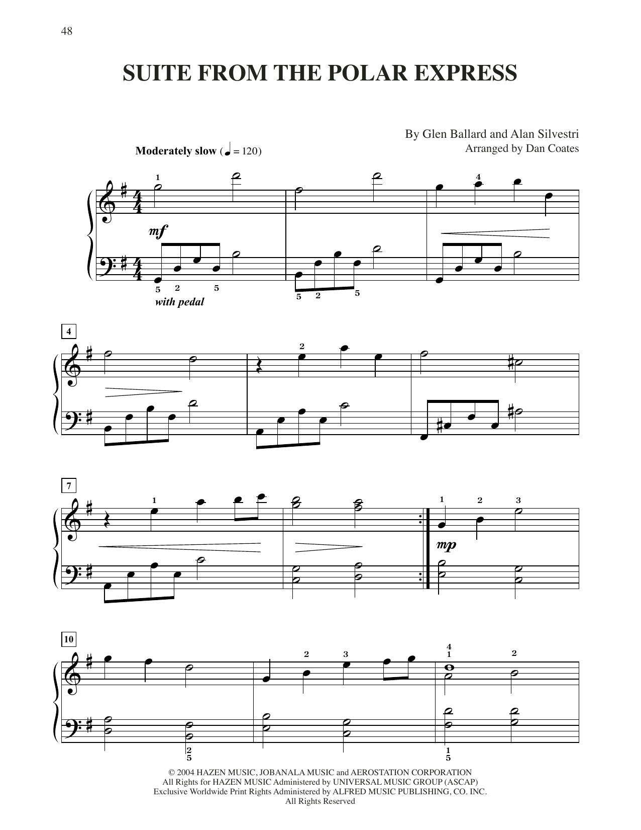 Alan Silvestri Suite (from The Polar Express) (arr. Dan Coates) sheet music notes and chords. Download Printable PDF.