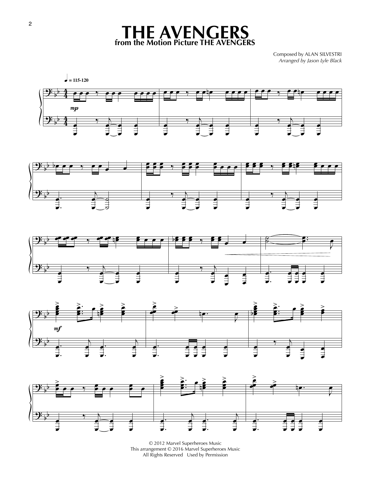 Alan Silvestri The Avengers (arr. Jason Lyle Black) sheet music notes and chords. Download Printable PDF.