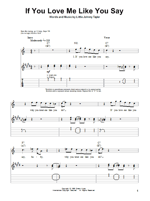 Albert Collins If You Love Me Like You Say sheet music notes and chords. Download Printable PDF.