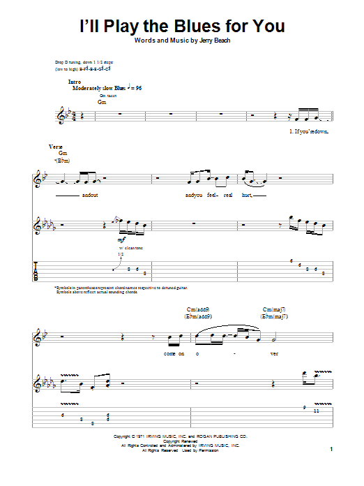 Albert King I'll Play The Blues For You sheet music notes and chords. Download Printable PDF.