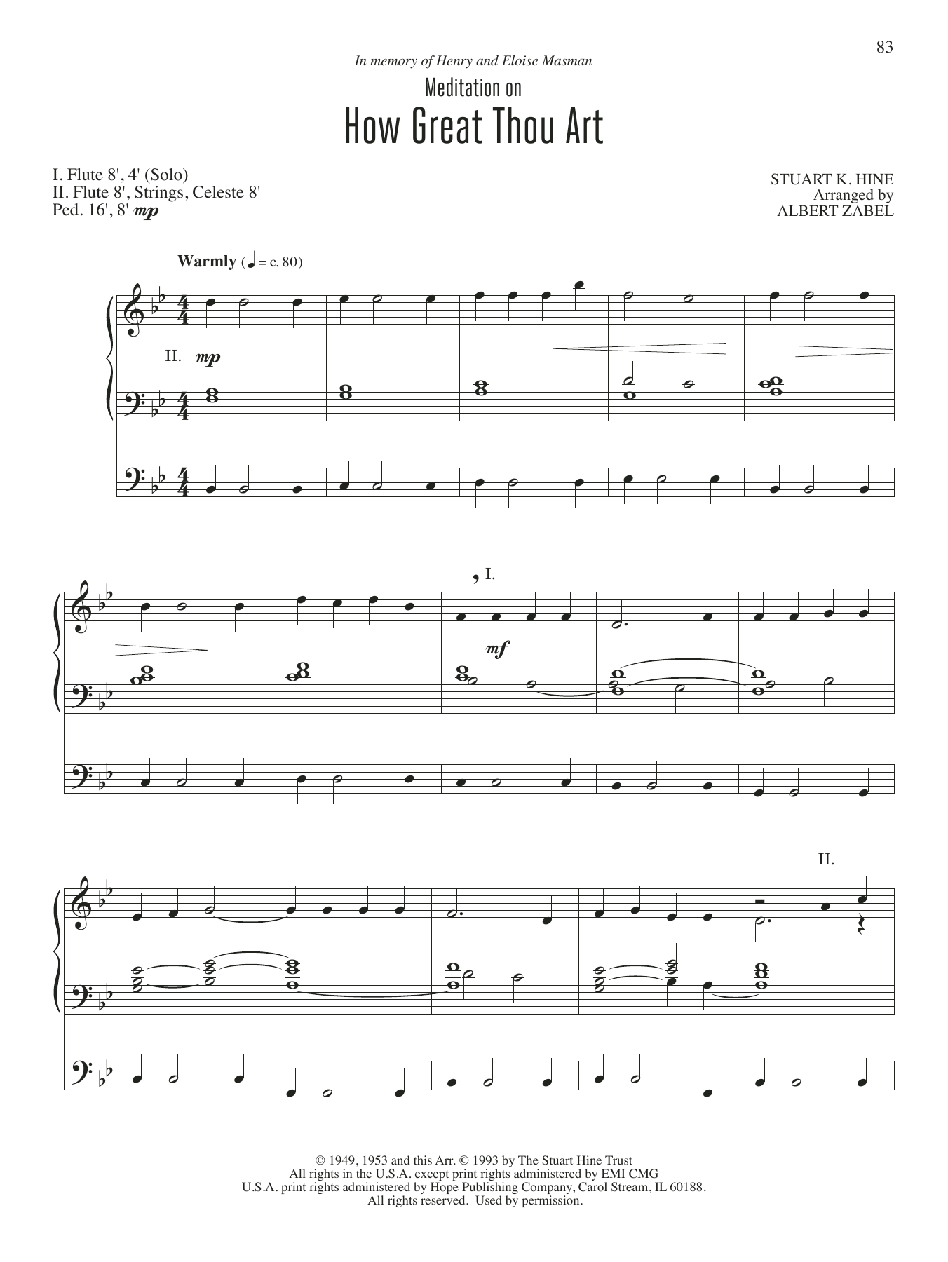 Albert Zabel Meditation on How Great Thou Art sheet music notes and chords. Download Printable PDF.