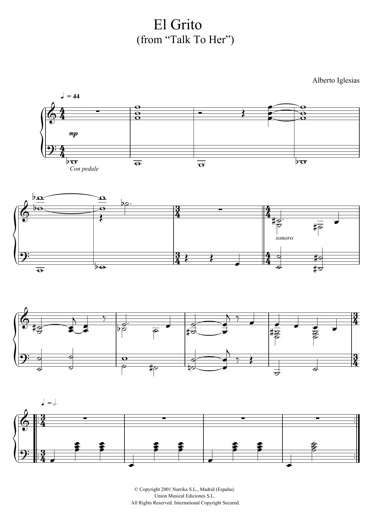 Learn to play Alberto Iglesias El Grito (from Alberto Iglesias El Grito (from