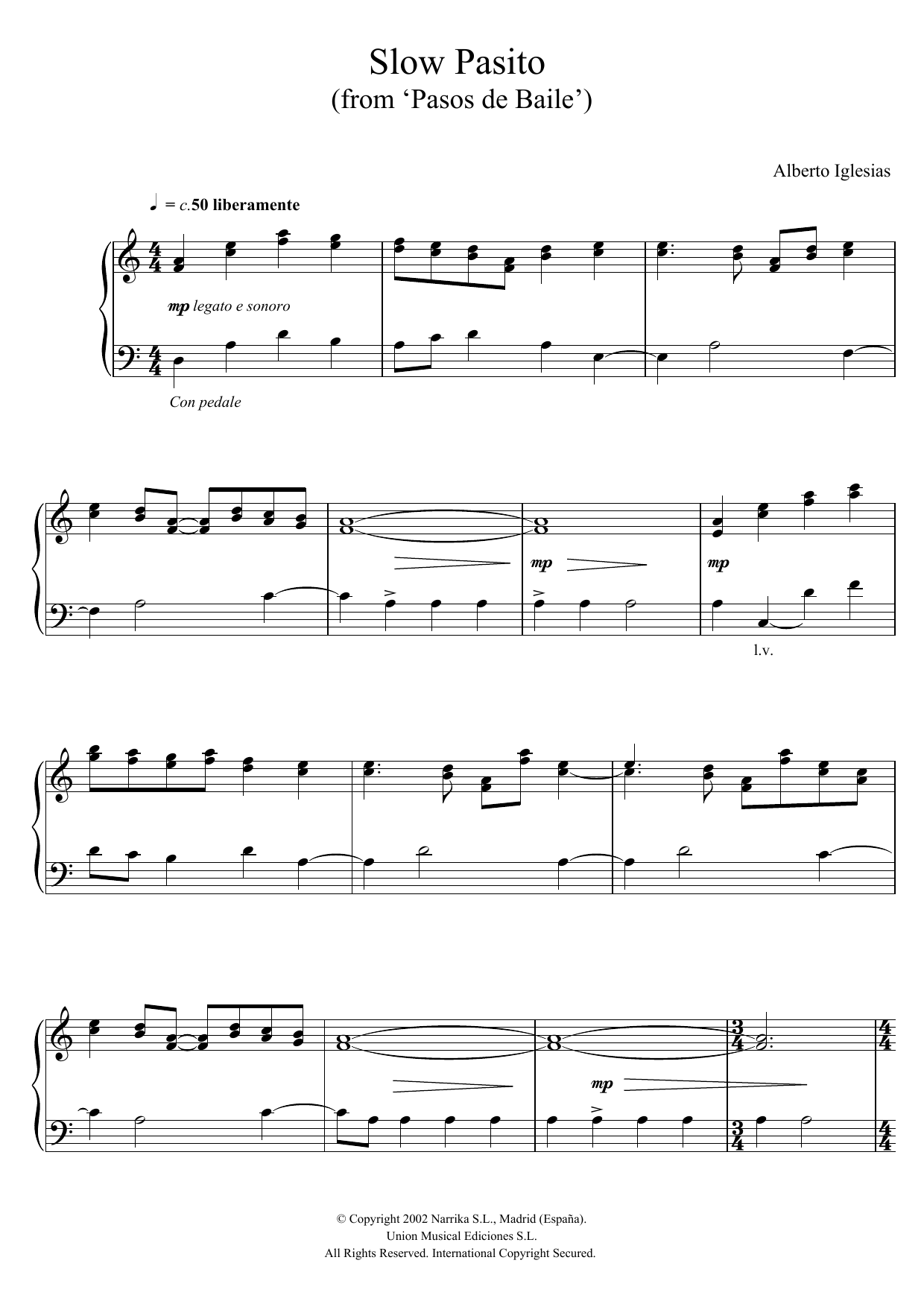 Learn to play Alberto Iglesias Slow Pasito (from Alberto Iglesias Slow Pasito (from