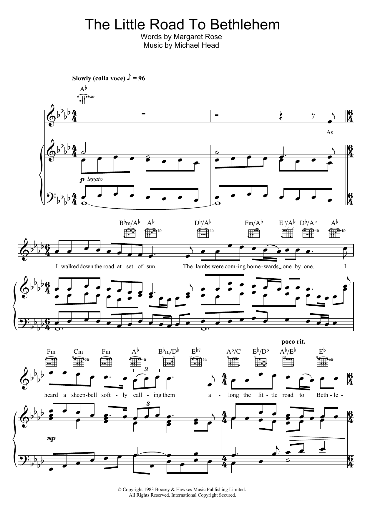 Aled Jones The Little Road To Bethlehem sheet music notes and chords. Download Printable PDF.