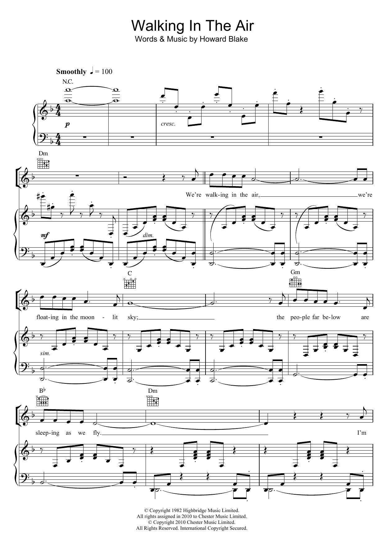 Howard Blake Walking In The Air Duet (theme from The Snowman) sheet music notes and chords. Download Printable PDF.