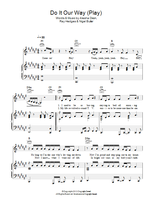 Learn to play Alesha Dixon Do It Our Way (Play) sheet music for Piano, Vocal & Guitar Chords in minutes. Price: 7.8900$ Alesha Dixon Do It Our Way (Play) sheet music notes and chords arranged for Piano, Vocal & Guitar Chords