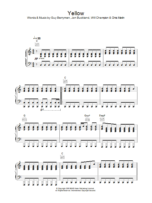 Learn to play Alex Parks Yellow sheet music for Piano, Vocal & Guitar Chords in minutes. Price: 7.8900$ Alex Parks Yellow sheet music notes and chords arranged for Piano, Vocal & Guitar Chords