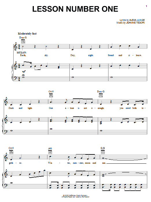 Alexa Junge Lesson Number One sheet music notes and chords. Download Printable PDF.