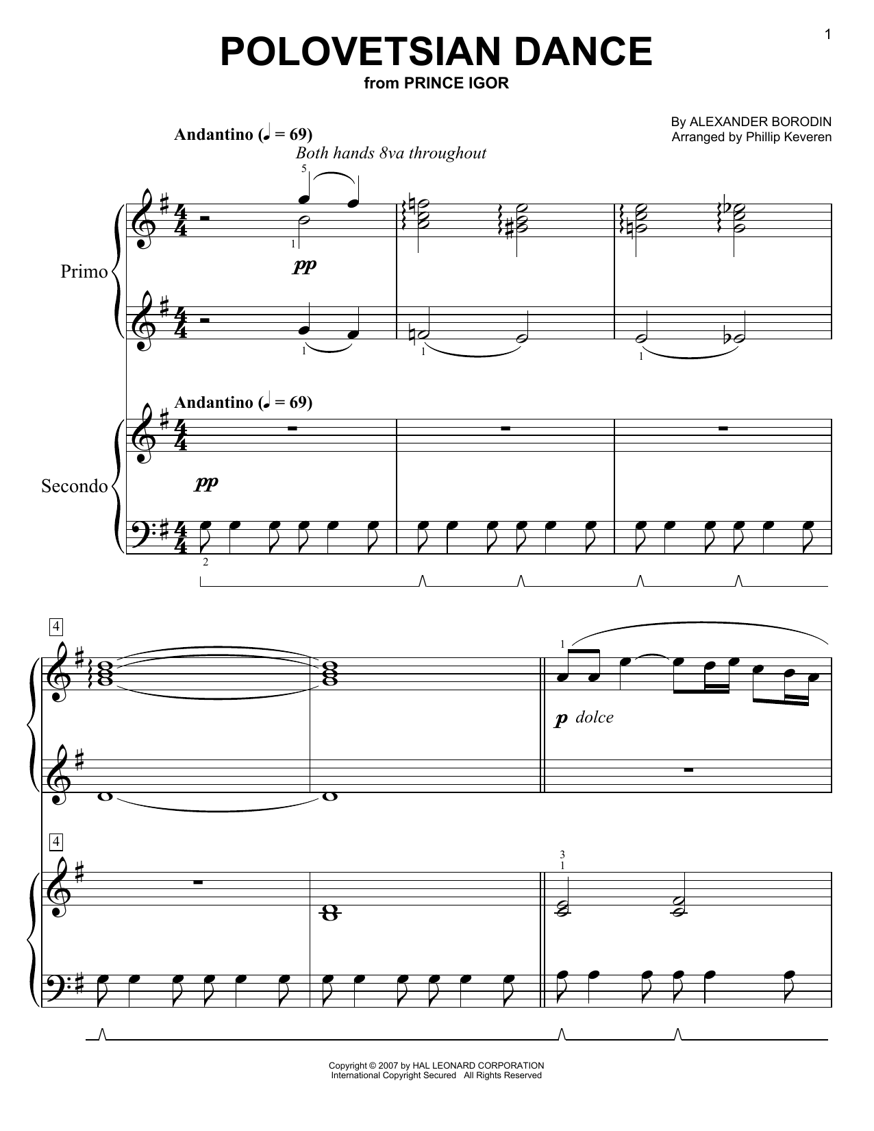 Phillip Keveren Polovetsian Dances sheet music notes and chords. Download Printable PDF.