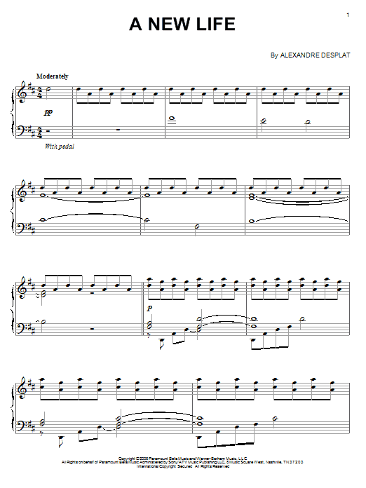 Learn to play Alexandre Desplat A New Life sheet music for Piano Solo in minutes. Price: 7.8900$ Alexandre Desplat A New Life sheet music notes and chords arranged for Piano Solo