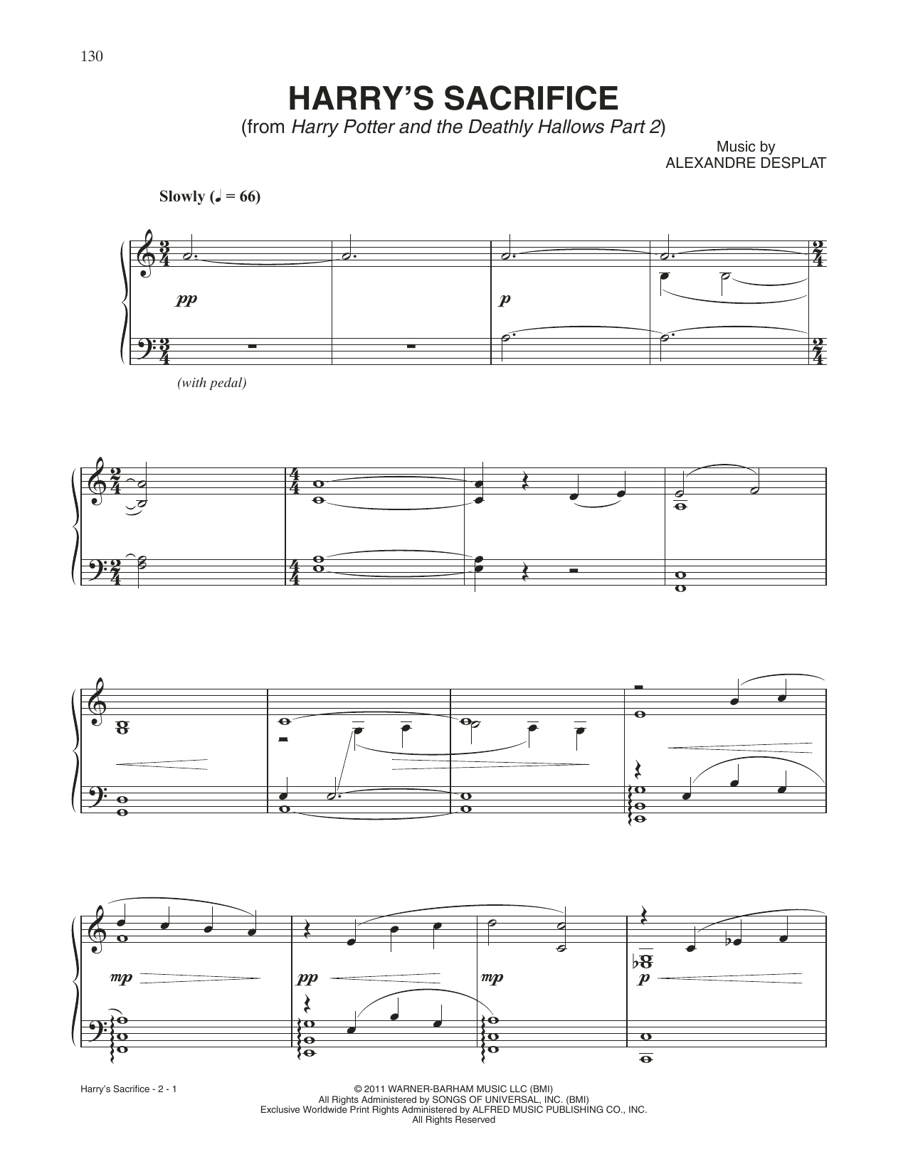Learn to play Alexandre Desplat Harry's Sacrifice (from Harry Potter) sheet music for Piano Solo in minutes. Price: 7.8900$ Alexandre Desplat Harry's Sacrifice (from Harry Potter) sheet music notes and chords arranged for Piano Solo