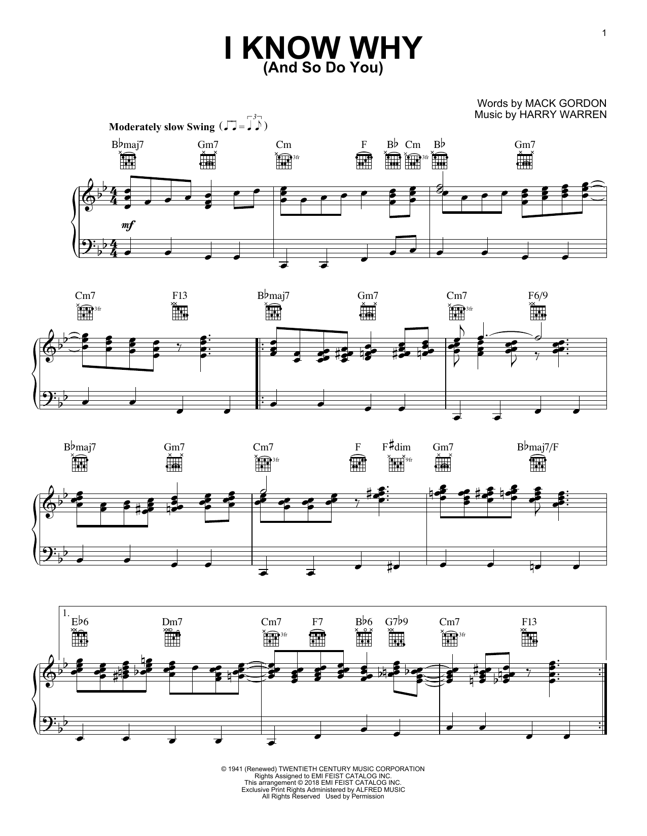 Alexandre Desplat I Know Why (And So Do You) (from 'The Shape Of Water') sheet music notes and chords. Download Printable PDF.