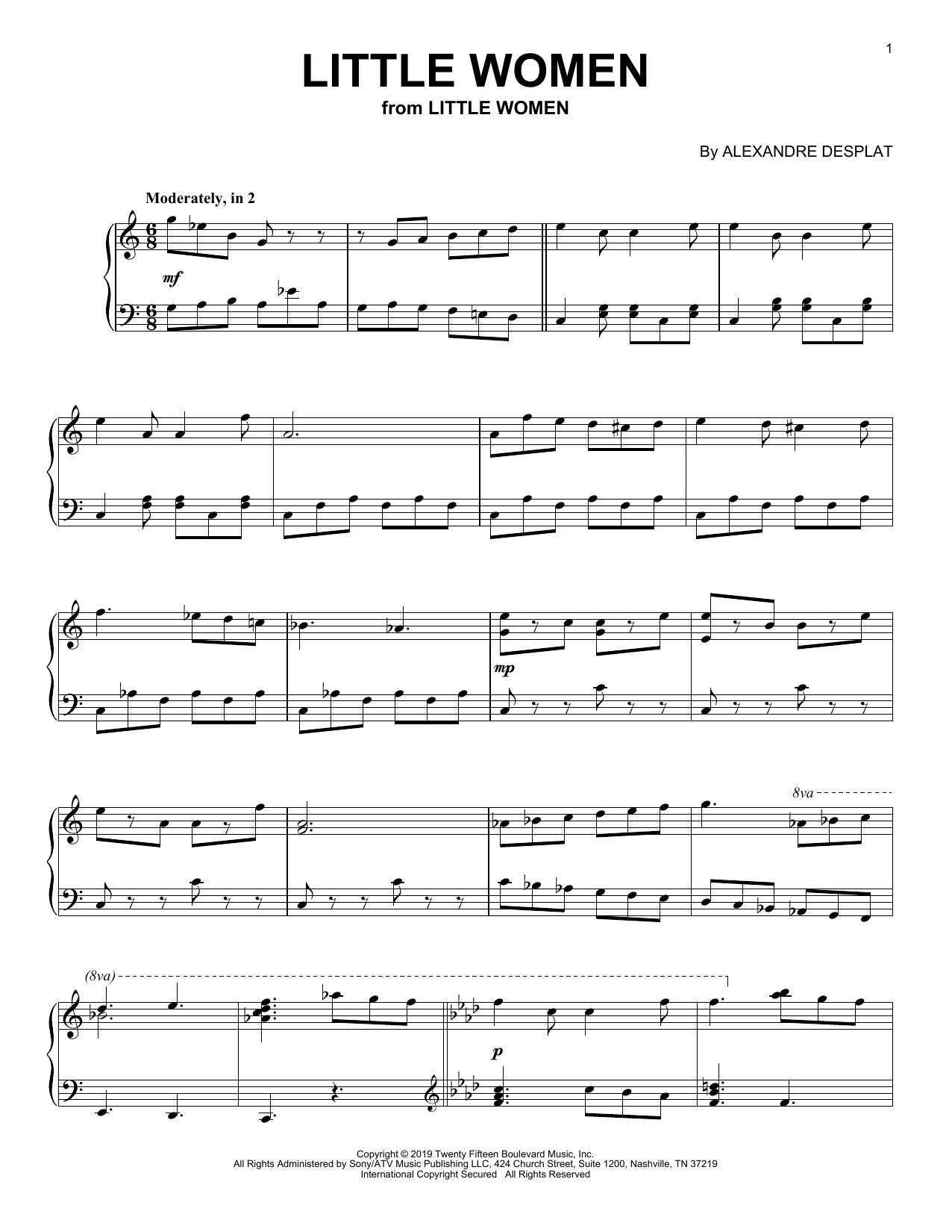 Alexandre Desplat Little Women (from the Motion Picture Little Women) sheet music notes and chords. Download Printable PDF.