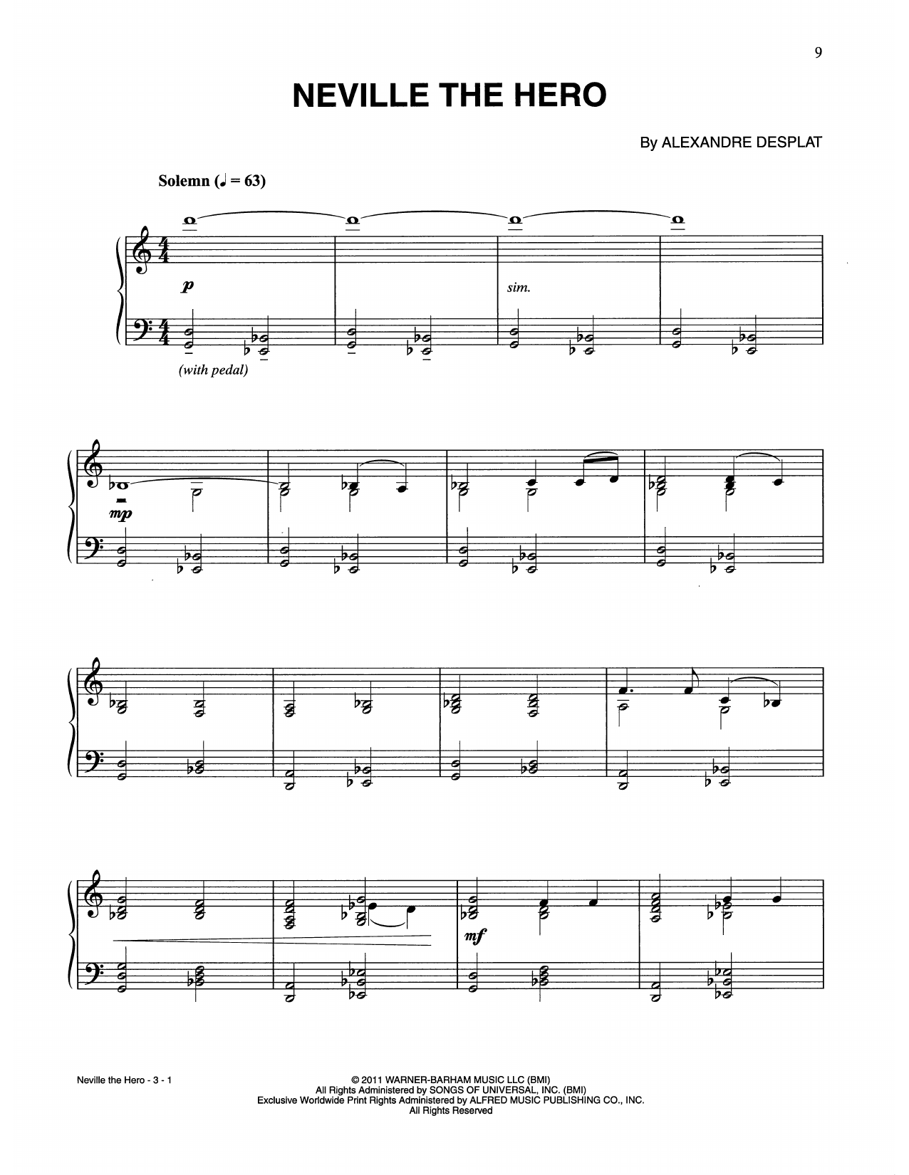 Learn to play Alexandre Desplat Neville The Hero (from Harry Potter) sheet music for Piano Solo in minutes. Price: 7.8900$ Alexandre Desplat Neville The Hero (from Harry Potter) sheet music notes and chords arranged for Piano Solo